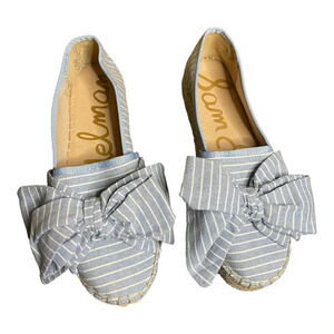 Sam Edelman Women's Ciara Bow Espadrille Size 8.5 Platform Striped Bow NWOB